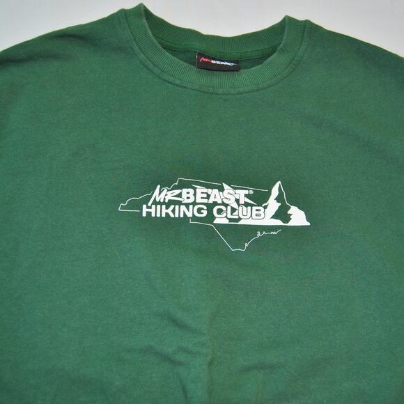 Mr.Beast Hiking Club Crewneck Sweater Green - Picture 2 of 10